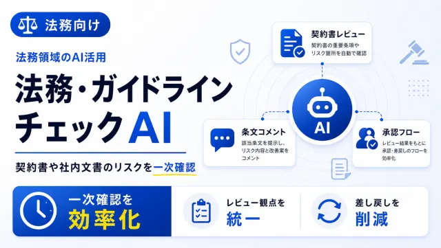 法務・ガイドラインチェックAIの契約書リスクレビュー画面のイメージ