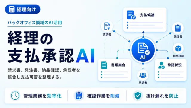 経理の支払承認AIの支払候補画面のイメージ