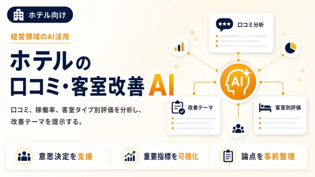 ホテルの口コミ・客室改善AIの口コミ分析画面のイメージ