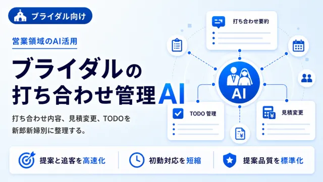 ブライダルの打ち合わせ管理AIの打ち合わせ要約画面のイメージ