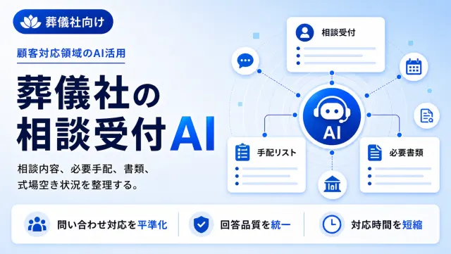 葬儀社の相談受付AIの相談受付画面のイメージ
