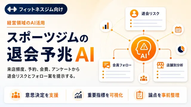スポーツジムの退会予兆AIの退会リスク画面のイメージ