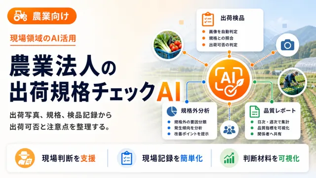 農業法人の出荷規格チェックAIの出荷検品画面のイメージ