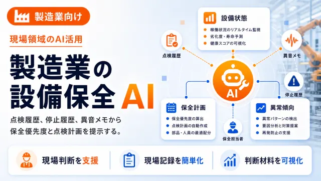 製造業の設備保全AIの設備状態画面のイメージ