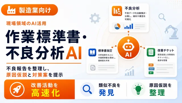製造業の作業標準書・不良分析AIの不良分析ダッシュボード画面のイメージ