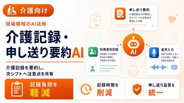 介護記録・申し送り要約AIの申し送り要約画面のイメージ