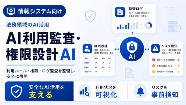 社内AI利用監査・権限設計AIのAI利用監査ログ画面のイメージ