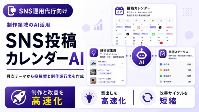 広告代理店のSNS投稿カレンダーAIの投稿カレンダー画面のイメージ