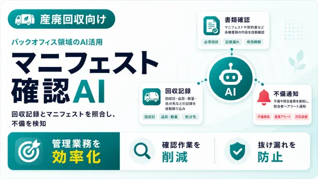 産廃回収のマニフェスト確認AIのマニフェスト確認画面のイメージ