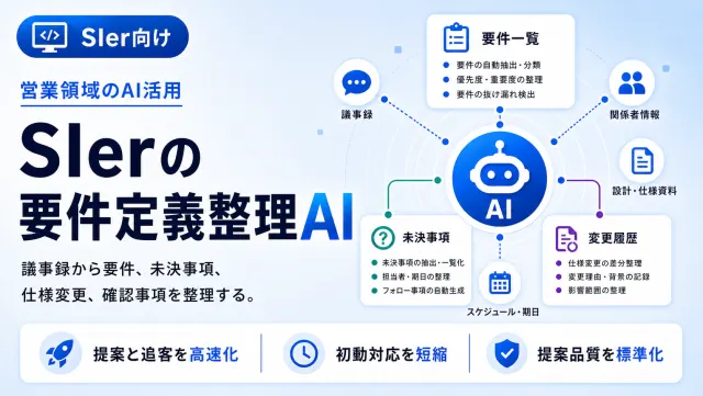 SIerの要件定義整理AIの要件一覧画面のイメージ