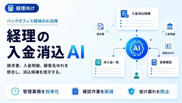 経理の入金消込AIの入金消込候補画面のイメージ