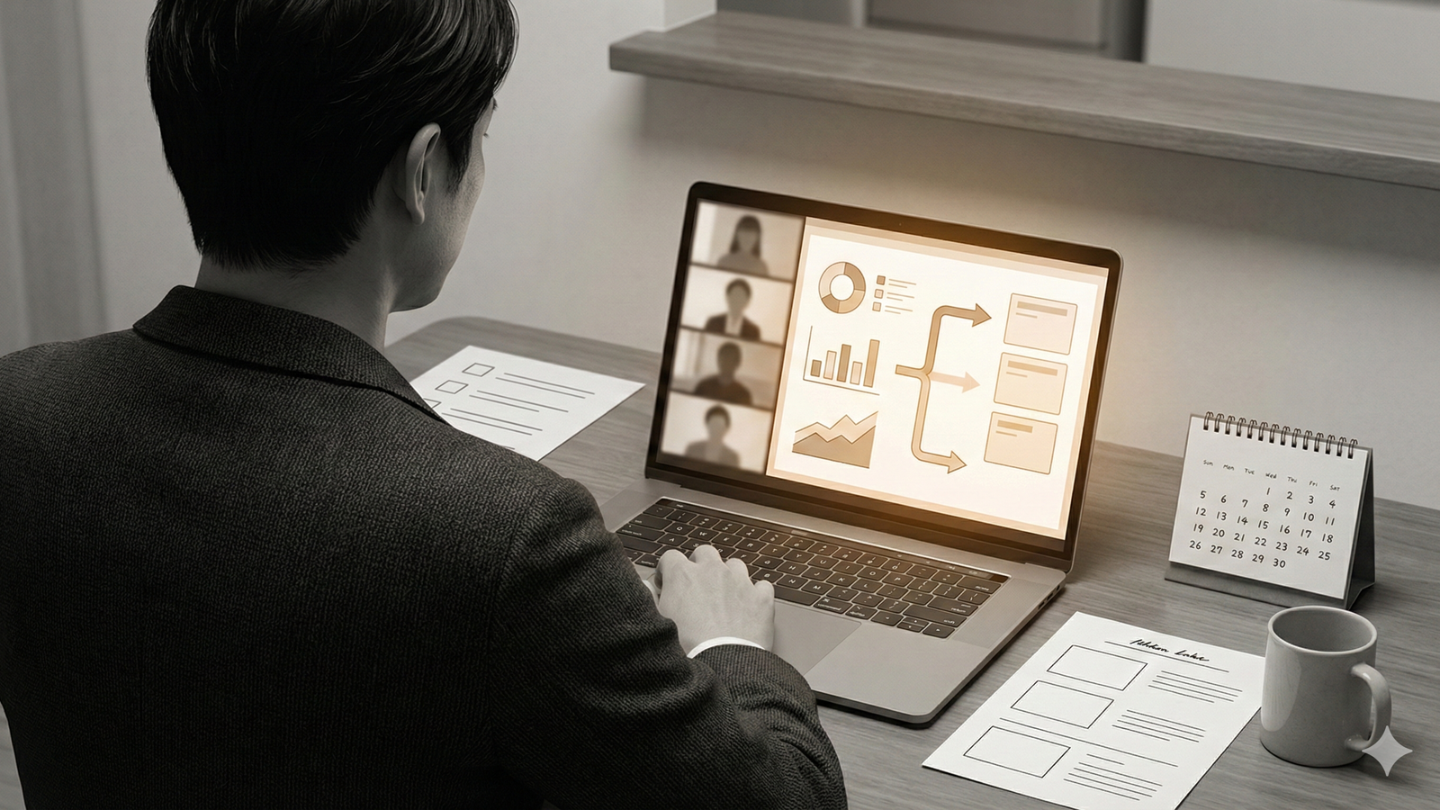 AI推奨解を確認するオンライン定例会のイメージ